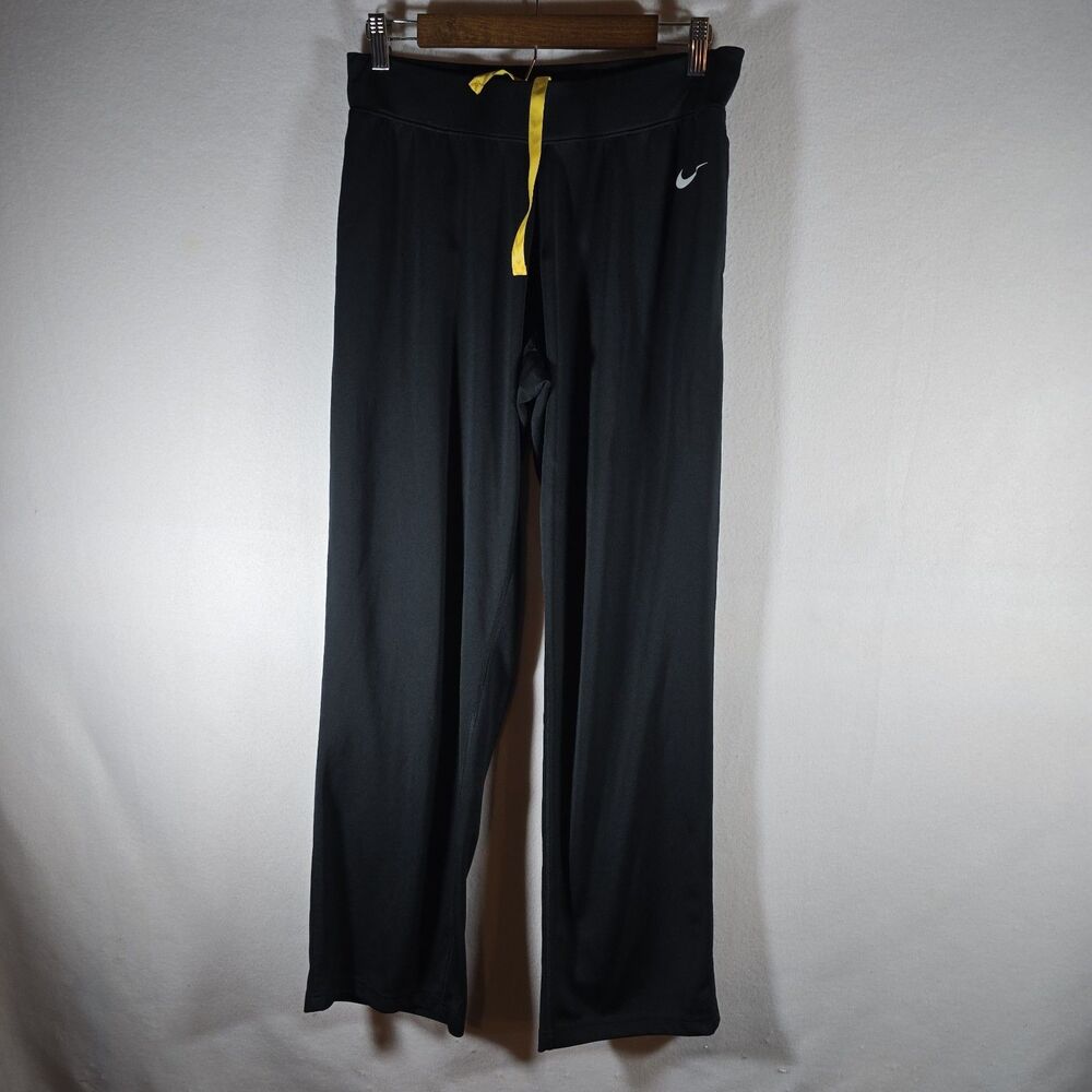 Nike Women's Dri-Fit Track Pants Large Pull-On Activewear Black Casual